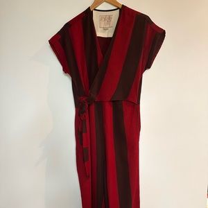 Ace&Jig Wrap Jumpsuit in Passion. Extensive seam pulling.